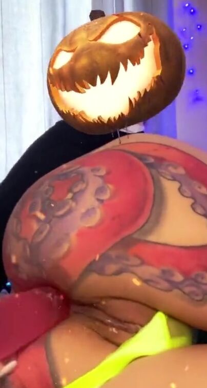 Halloween anal pumpkin butthole destroying