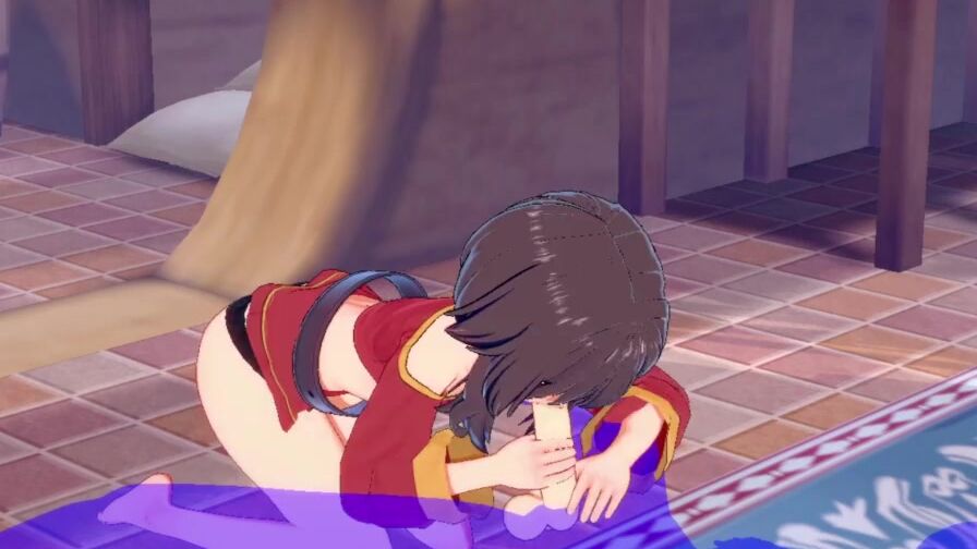 KonoSuba Anime - Megumin Rough Sex [Handjob, Bj and fucked] - Japanese eastern Manga hentai game porn