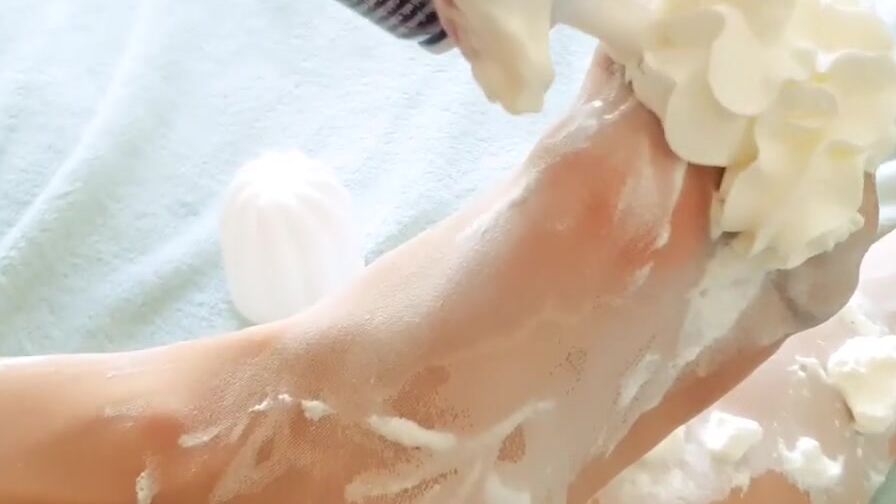 KINKY! Whipped cream on my nylons