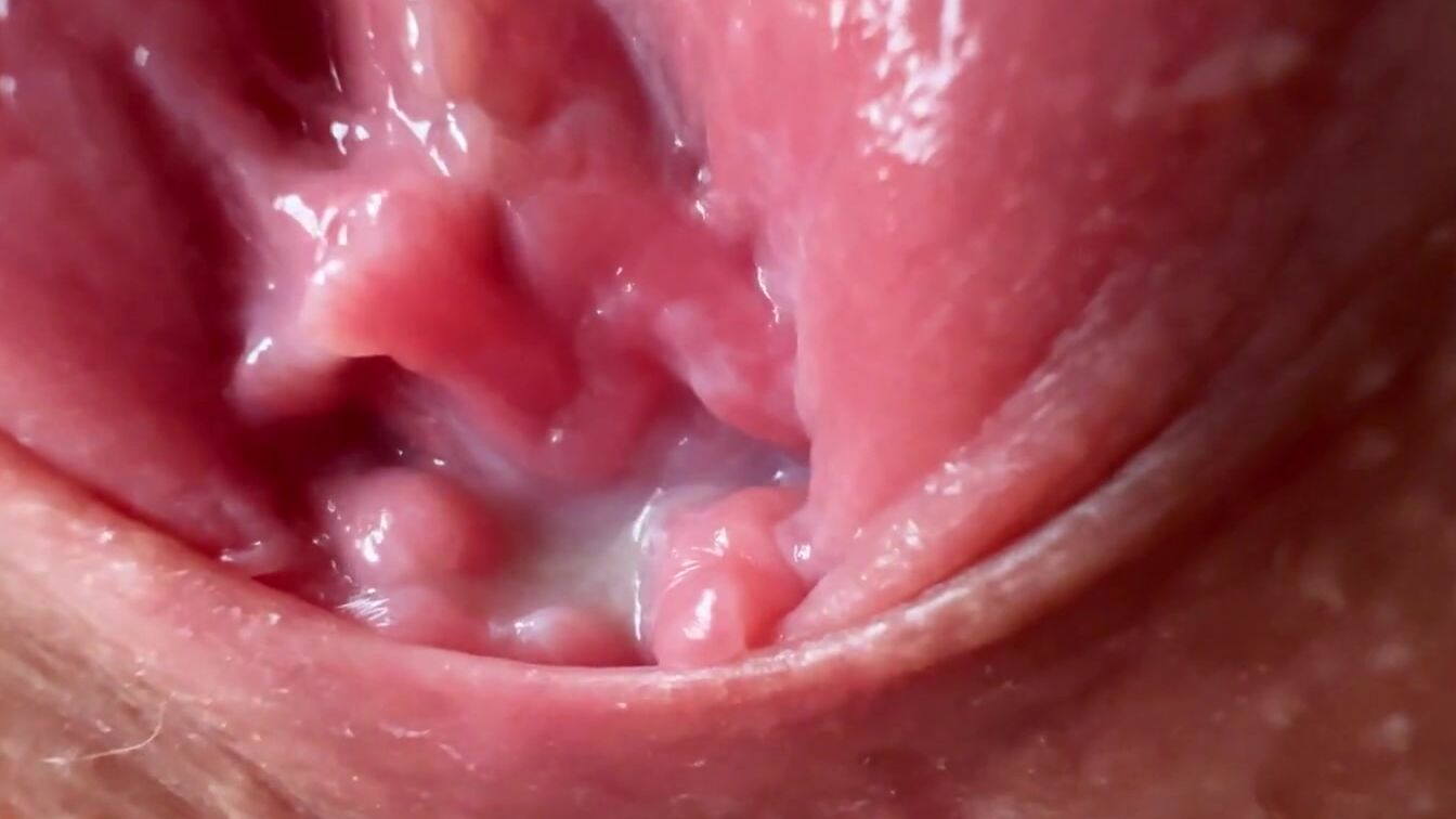 Extremely close-up soak juicy twat