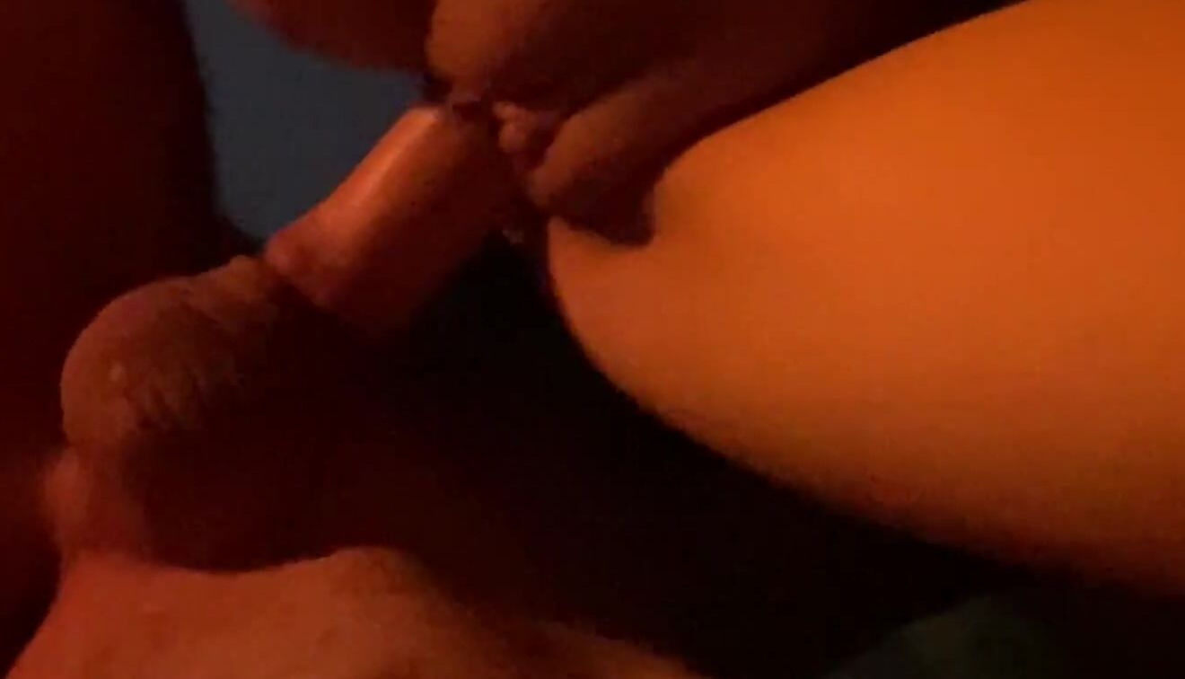 She fucks and blows daddy's penis and getting gigantic load into mouth