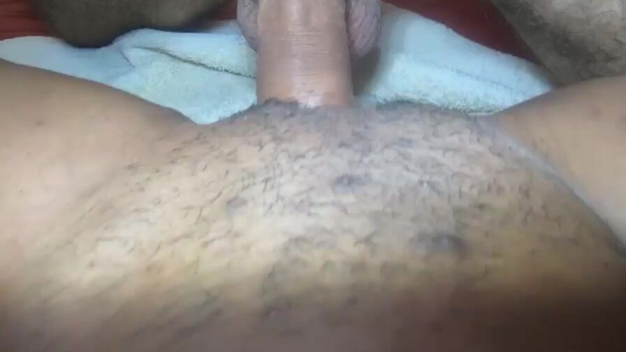 African unshaved snatch loves gigantic white dick and goddess sperm