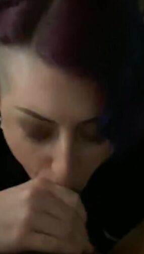 Punk hoe blows, getting oral cream pied, cleans the chamber!