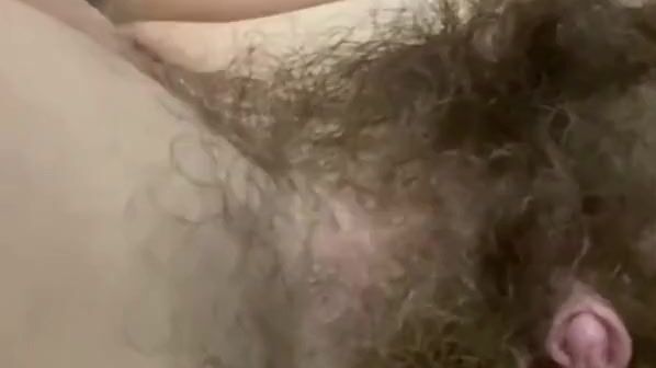 unshaved twat huge clitoris closeup crazy sexy bush