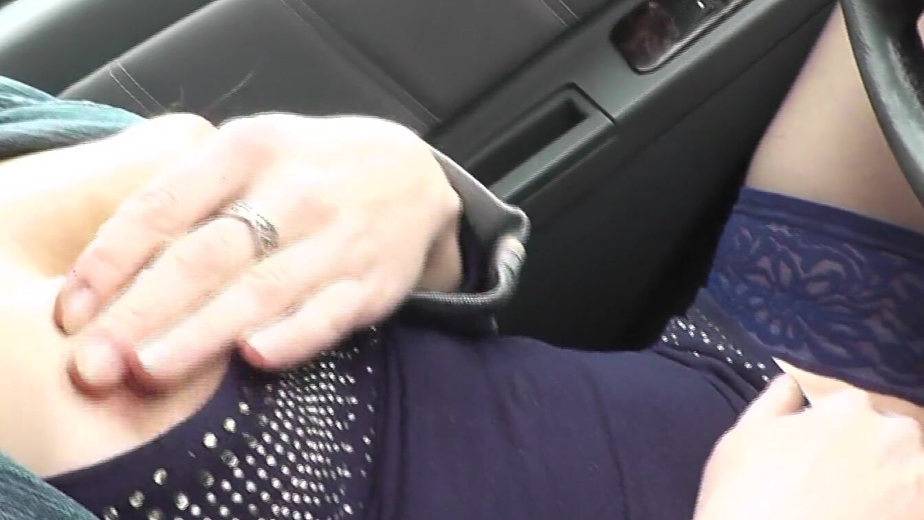 Hot Milf driver stopped vehicle while driving masturbates cunt fingers nipples and strong soak orgasm