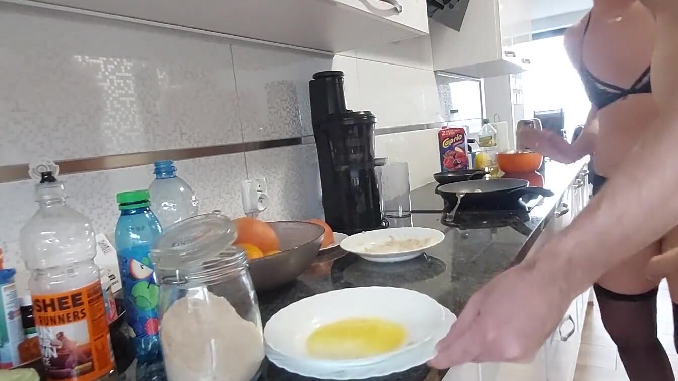 sexy Stepmom cooks the best chicken cutlet