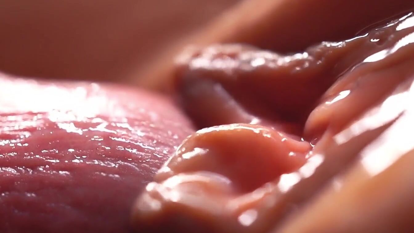 SLOW MOTION macro penetration inside crazy hot detail