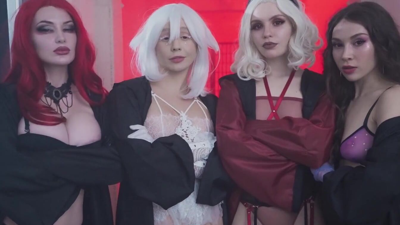 Hardcore sex party with 4 goddess witches and 1 huge penis AliceBong