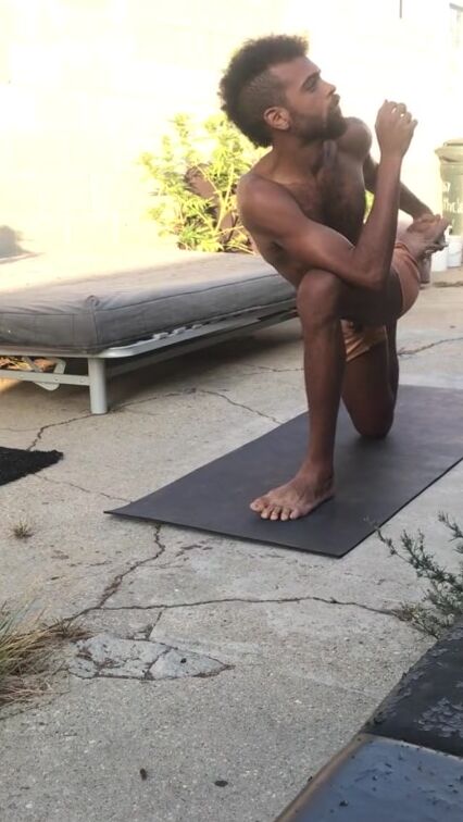 Outdoors Shirtless Yoga inside my Panties