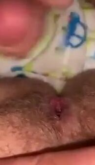 Jacking off and cumming on her vagina