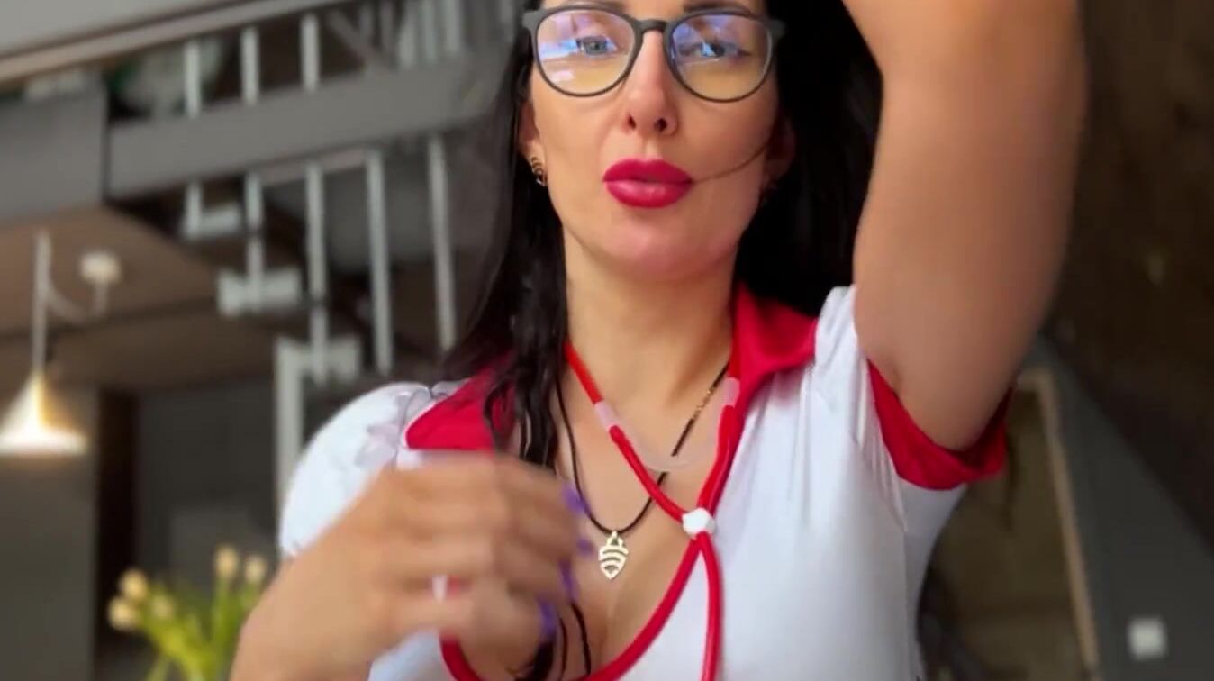 Nurse gotten cum on titties