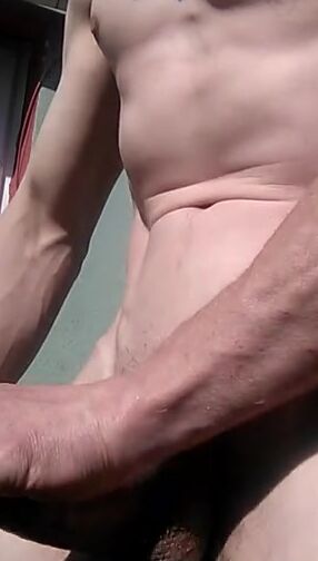 Stroking dick into sunshine