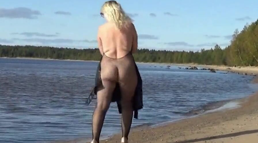 Walk the beach into bodystocking