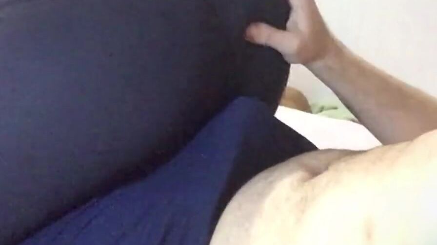 Booty rubbing inside pants till he cum into his lingerie