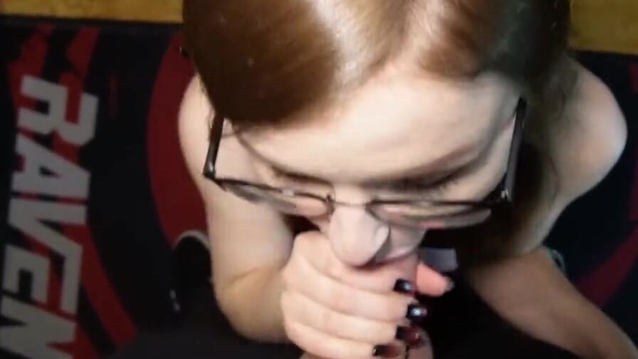 Greedy perverted schoolgirl getting her glasses creampie on