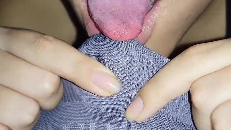 Licking fellatio over panties, cum inside leggings lap dance pants