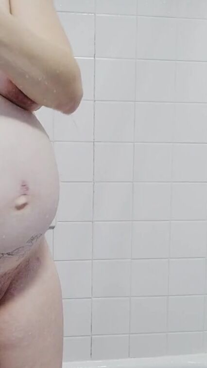 Taking A Shower while 37wks pregnant by daddy