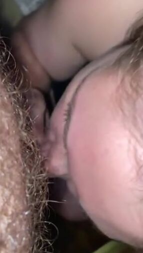 Wife blows still i cum on her face. Nearly drop camera