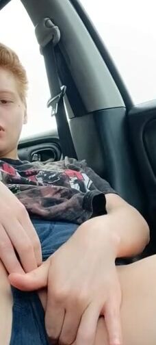 Red oral sex play with cunt into vehicle