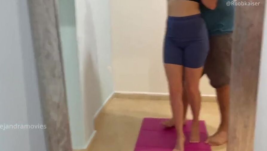 Sister doing yoga Boned doggy style cumshot hard sex