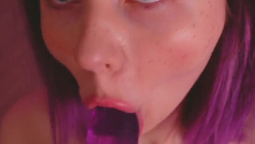 Purple haired vixen gives you a deeply JOI and calls