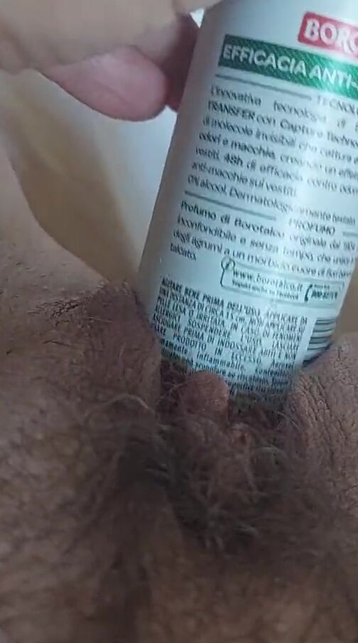 Masturbation with a deodorant