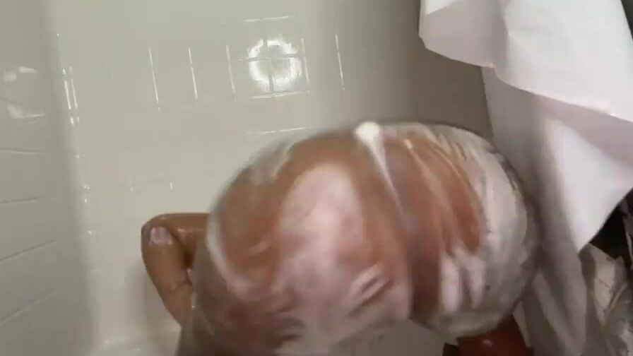 Gigantic ass african Shaking Butt Inside The Shower Before Receiving Huge Ebony Penis