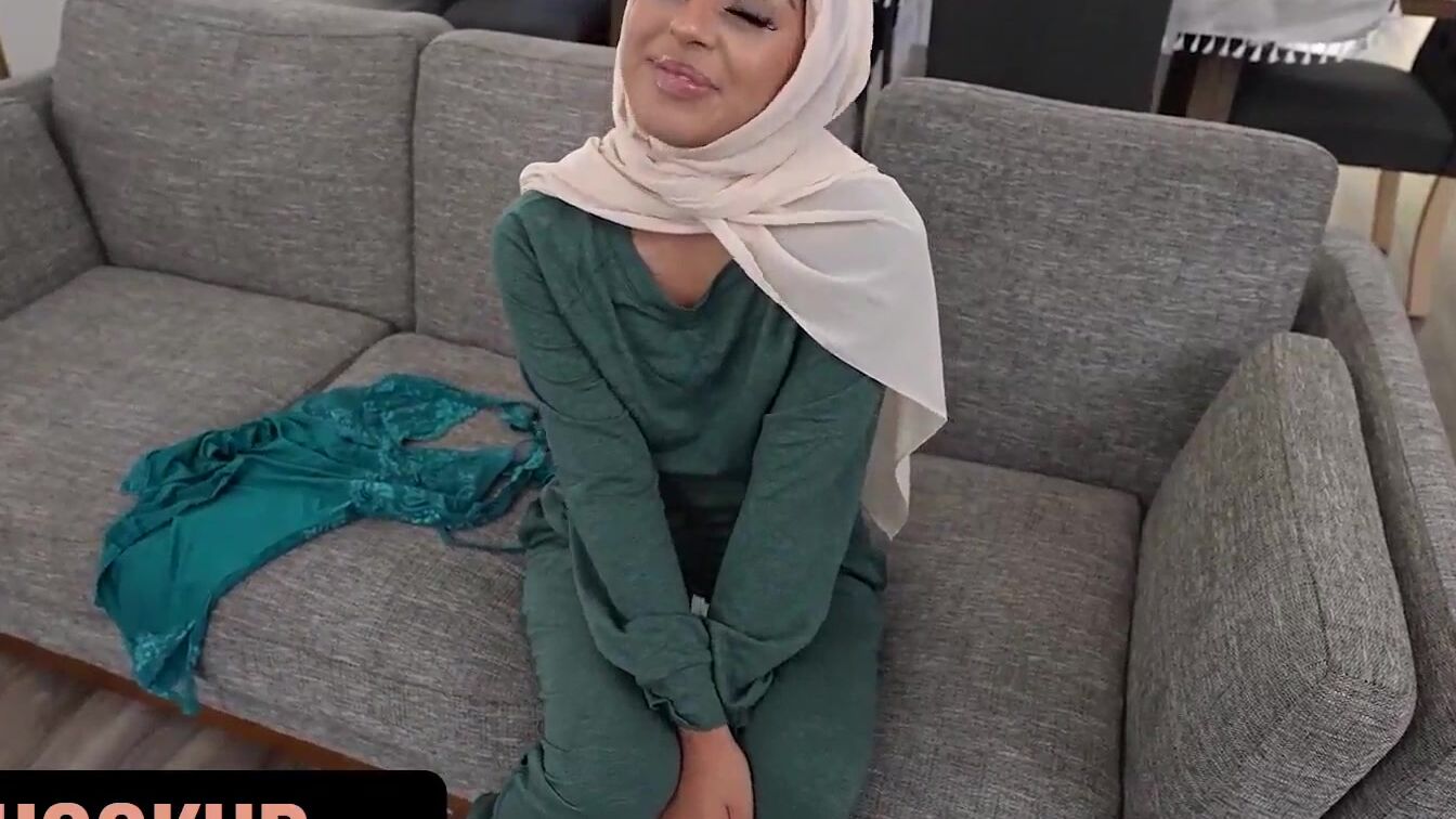 Hijab Hookup - Cute Muslim chick Binky Beaz Slides On Goddess Underwear And Blows Photographer's Dick